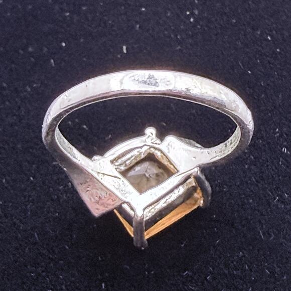 Vintage Sterling Silver 925 Ring Orange Stone Cocktail Statement Sz 5 Retro - Picture 8 of 15